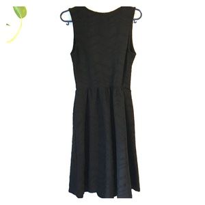 Black Xhilaration Ribbed-Detailed Dress, M